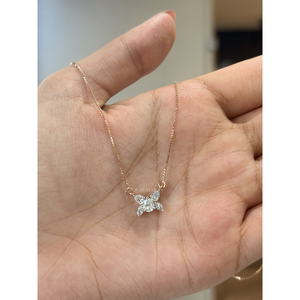 Collar con Colgante de Mariposa con Corte de Pera de 0.70 Ct, Oro de 14K, Joyería Fina de Lujo para Mujer, Elegante, Inspirado en la Naturaleza, Regalo Personalizado para Bodas y Fiestas - Product Image 5