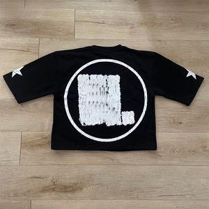 Camiseta de gran tamaño de felpa para hombre de diseñador personalizado de alta calidad 100% algodón de peso pesado transpirable de secado rápido High Street Style - Product Image 4