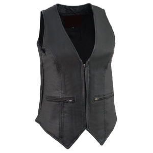 Chaleco de Motociclista de Cuero Vacuno para Mujer, Fabricado con Cuero de Primera Calidad, Chaleco de Motociclista Clásico de Cuero Vacuno para Mujer - Product Image 3