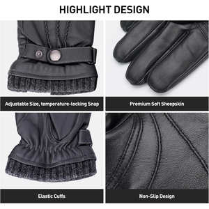 Guantes Casuales Unisex Premium Hechos de Cuero Genuino de Oveja con Forro Interior Cálido para Uso Diario - Product Image 3