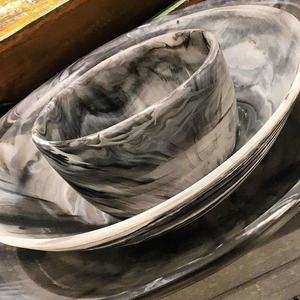 Resin Salad Bowl Tableware Resin Inlay Serving Bowl Modern Trendy Design Resin Bowl - Product Image 3