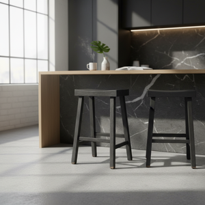 เก้าอี้บาร์ทรงสูง ไม้ยางพาราแท้ ทรงกลม ทันสมัย เรียบง่าย เฟอร์นิเจอร์บ้าน ทนทาน น้ำหนักเบา - Product Image 6