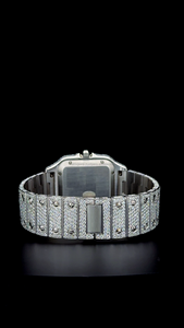 Reloj Hip Hop para hombre de 41 mm con esfera árabe, moissanita de 25.5 quilates VVS 1, diamantes de moissanita incrustados, automático, en oro blanco. - Product Image 3