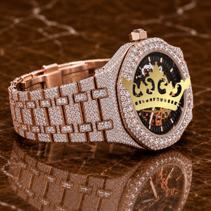 Premium Quality Stainless Steel Rubber Band Diamond Numbers Dial Men's Luxury Fashion Quartz Watch - Product Image 2
