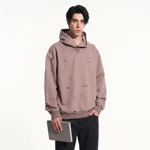 Hoodies personnalisés à prix abordable, vente en gros, zippés, surdimensionnés, 500 g/m², délavés à l'acide, effet soleil, pour hommes, grandes tailles, sweats à capuche et pulls molletonnés - Product Image 5