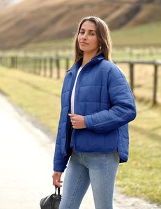 Women's Lightweight <b>Packable</b> Hooded Winter Quilted Puffer <b>Jacket</b> Detachable Sleeves Hat Zipper Closure Waterproof Wool - Product Image 4