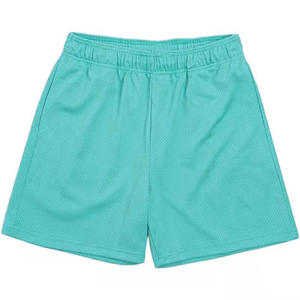 Shorts en maille noire pour homme, taille élastique, respirant, tissu tricoté décontracté, longueur courte, couleur unie - Product Image 5
