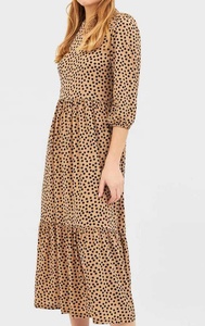 Vestido de verano de satén con estampado Floral de pantera hermosa para mujer, tejido Natural, lavable, decoración con cremallera, informal para uso diario - Product Image 3