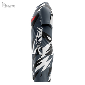 OEM Custom Sublimation Full Sublimated Football Kit Crew Neck <b>Short</b> Sleeve Soccer Uniform Angular Dazzle <b>Camo</b> <b>Shorts</b> Breathable - Product Image 3