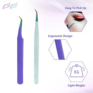 Custom Logo Fiber Tip Tweezers for Eyelash Extension Premium Fiber Grip Lash Tweezers Wholesale Supplier by Bahasa Pro - Product Image 4