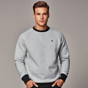 Jersey de algodón 100% hecho a medida para hombre, sudadera anticontracción de lana en relieve con estampados sólidos, patrones informales de invierno XS de talla grande - Product Image 1