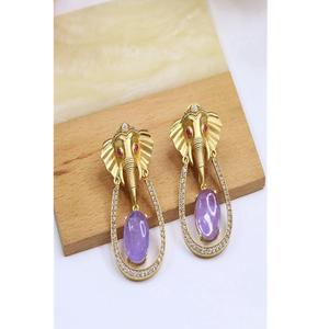 Elegantes Pendientes de Diseño en Latón Chapado en Oro de Alta Calidad para Mujer, Ideales para Fiestas y Eventos Nocturnos - Product Image 1