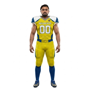 Uniforme de football américain personnalisable OEM en maille de spandex épaisse sublimée, short anti-humidité, taille 6XL, pour hommes et jeunes équipes - Product Image 1