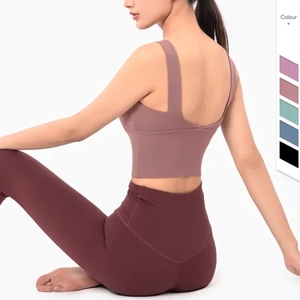Débardeur court moulant sexy en Spandex et Polyester pour femme, avec logo personnalisé, col cœur, idéal pour le sport, le yoga et la gym - Product Image 2