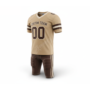 Ensemble de maillots de football américain personnalisés pour hommes, col en V, manches courtes, sublimation, tissu respirant, pantalon à taille élastique - Product Image 3