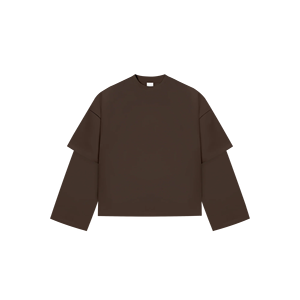 เสื้อยืดแขนยาวทรงโอเวอร์ไซส์สไตล์วินเทจ พิมพ์ลายดอกไม้ ผ้าคอตตอน น้ำหนัก 240 กรัม แขนเสื้อตัดสี สำหรับผู้ชาย สไตล์สตรีทแวร์ ทรงครอป - Product Image 5