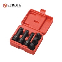 Boîte métallique à shn, lot de 6 ou 8 pièces, 1/2 pouces, adaptée à Taiwan, dr Impact Torx, Hex, XZN, jeu de douilles de foret à soufflage, étui