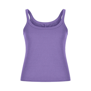 Service OEM : Débardeurs pour femmes, toutes couleurs, col rond, en coton, débardeur court côtelé pour femme - Product Image 5