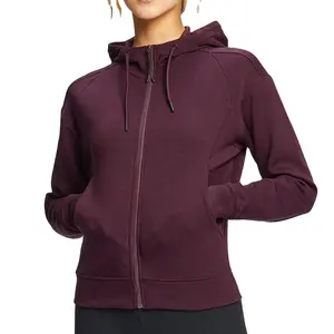 Fashion Design High Quality Sweatshirt zipper Hoodie Women Front Zipper Hoodie Supplier Manufacturer maroon dyed sportswear