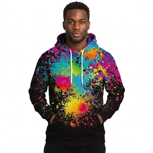 Sudadera con Capucha Colorida para Hombre, Informal, 100% Poliéster, Tejido de Punto, Corte Regular, Estilo Primavera, Sudadera con Capucha Estampada - Product Image 2