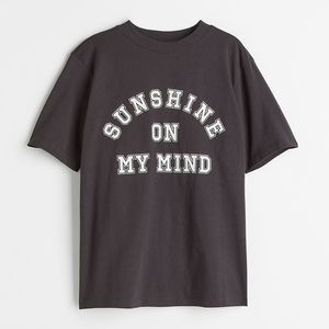 Camiseta de Verano para Mujer, Sexy, Casual, de Manga Corta, Cuello Redondo, Hombros Caídos, Corte Holgado, con Estampado de Letras, Blanca, de Algodón - Product Image 5