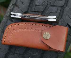 Cuchillo Plegable de Acero de Damasco Hecho a Mano de Alta Calidad Premium para Acampar al Aire Libre, Cuchillo de Supervivencia con Logotipo, Cuchillo Utilitario EDC - Product Image 5