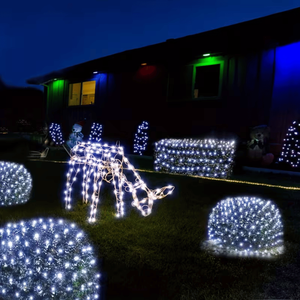 Luci Solari a Rete Bianche per Esterni 2m x 3m 200 LED 8 Modalità per Alberi di Natale, Prati e Arbusti - Product Image 3