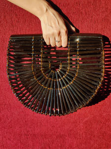 Luxury Handmade Resin Box Clutch With Beaded Handle Evening Party <b>Wedding</b> Statement Handbag For Women Wholesale - Product Image 6