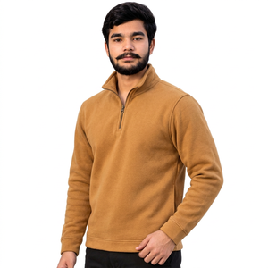 Sudadera con media cremallera al por mayor de fábrica, sudadera con media cremallera de invierno, sudadera con media cremallera personalizada con logo en relieve - Product Image 1