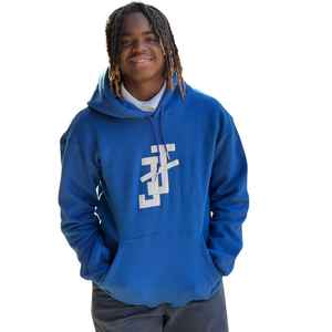 Sudadera con Capucha Azul Jack and Jill con Logotipo Blanco, Cómoda y Elegante para Uso Diario Unisex - Product Image 4