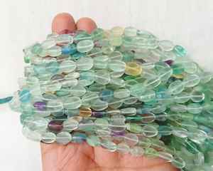 Cuentas Ovaladas Lisas de Fluorita Verde Pulida para Fabricación de Joyas, DIY, Pulseras, Collares, Manualidades, Moda - Product Image 2