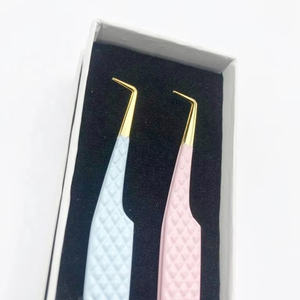 Pinzas para Extensión de Pestañas de Acero Inoxidable Sólido con Recubrimiento en Polvo y Dorado, con Agarre de Diamante de 90 Grados, Personalizadas, de Marca Privada, Más Vendidas - Product Image 6