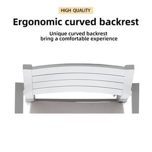 Lot de 4 chaises de salle à manger fixes en aluminium pour patio extérieur avec pieds fuselés grisâtres Coussins en tissu Sunbrella de qualité extérieure, 4 pièces - Product Image 3