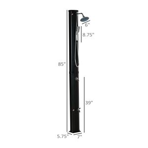 Doccia Solare da Esterno da 9,2 Galloni con Getto a Pioggia e Doccetta Manuale, Controllo della Temperatura, Marrone - Product Image 3