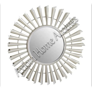 Axiom Home Accents Miroir mural carré décoratif de ferme moderne en bois sculpté finition rustique en fer - Product Image 4