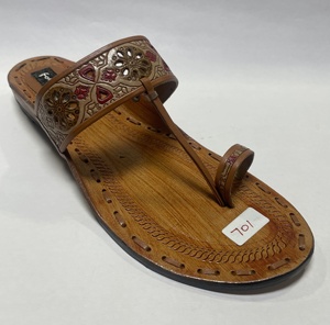 Kolhapuri Stylish Ladies <b>Slides</b> Genuine Leather Upper Lightweight & Breathable Comfortable Footwear All Seasons - Product Image 1