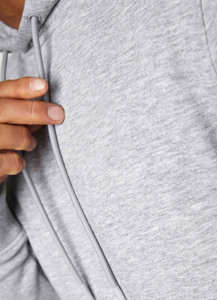 Sudadera con Capucha Gris para Hombre, Corte Regular, Tejido Jersey, Informal, con Bolsillo Delantero, Resistente al Viento, Ecológica, para Invierno - Product Image 5