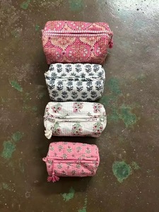 Embroidered Cotton Cosmetic Bag Set With Zipper Closure Portable <b>Makeup</b> Organizer Bohemian Style Toiletry Bags - Product Image 6