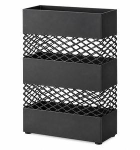 Moderno Soporte para Paraguas de Metal Negro, Diseño de Malla, Estante de Almacenamiento Interior para Hogar y Oficina - Product Image 1