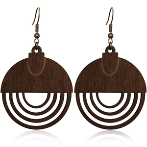 Customized Eco-Friendly Wood <b>Earring</b> Design Polished Wire <b>Hooks</b> and Blanks for Woman Irregular Shape Modern - Product Image 5