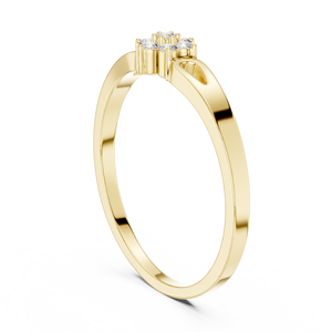 Anillo solitario minimalista de oro amarillo macizo de 14k con diamante redondo de talla brillante para mujer, ideal para compromiso, aniversario o regalo de boda. - Product Image 4