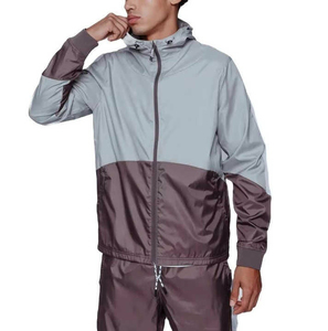 Wholesale Price Men's Windbreaker Tracksuit <b>Training</b> Jacket and <b>Trouser</b> Set Water Resistant Sportswear - Product Image 2