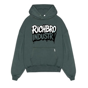 Sudadera con capucha de algodón para hombre Fábrica OEM Lavado con ácido Estilo vintage Ropa de calle de gran tamaño Sudadera con capucha Etiqueta privada disponible - Product Image 4
