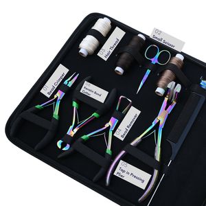 Hair Extension <b>Tool</b> <b>Kit</b> All-in-One Professional Set Microbead Crimping Tap-In Bead Remover Keratin Cutter Scissors Comb Clips - Product Image 3