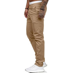 กางเกงชิโน่ผู้ชายทรงสลิมฟิต ผ้าสเตรช ขอบเรียบ ทรงสกินนี่ สวมใส่สบาย ผลิตจากผ้าคอตตอนผสม เหมาะสำหรับใส่ลำลอง แฟชั่น กางเกงทำงานคุณภาพพรีเมียม - Product Image 4