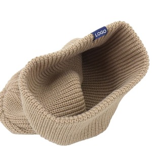 Bonnet unisexe de luxe 100 % cachemire tricoté torsadé, doux et chaud pour l'hiver, avec logo personnalisé, vente en gros, bonnet à revers, bonnet tricoté uni - Product Image 4