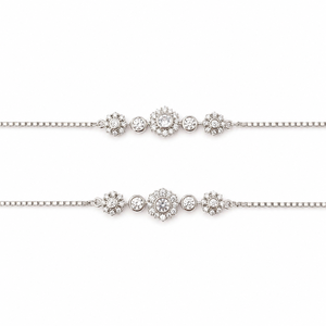 925 Sterling Silver Cubic Zirconia Snowflake <b>Anklet</b> for Women Dainty Bridal Wedding Party Gift Jewelry High Polish Finish <b>Anklet</b> - Product Image 3