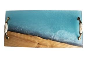 Vente chaude À La Main En Bois Servant Plateau En Résine Époxy Alimentaire & Boisson Plateau De Service À La Maison Hôtel Utilisation ou Comme Cadeau But Plateau En Résine - Product Image 3