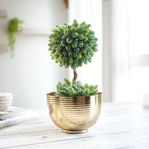Pot de fleurs moderne personnalisé en laiton martelé, durable et écologique, ILAHI's ICOMP-13359, 1 kg, non revêtu, pour la maison, Uttar - Product Image 6