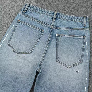 Shorts en jean tissé sport pour homme, déchirés, sur mesure, séchage rapide, respirants, été, avec poche latérale - Product Image 4